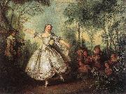 LANCRET, Nicolas Mademoiselle de Camargo Dancing g oil painting on canvas